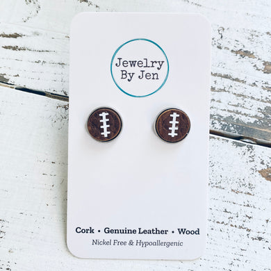 Studs: Brown & White Football