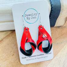 Load image into Gallery viewer, Knot Earrings: Red Metallic