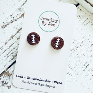 Stud Earrings: Football