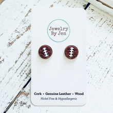 Load image into Gallery viewer, Stud Earrings: Football