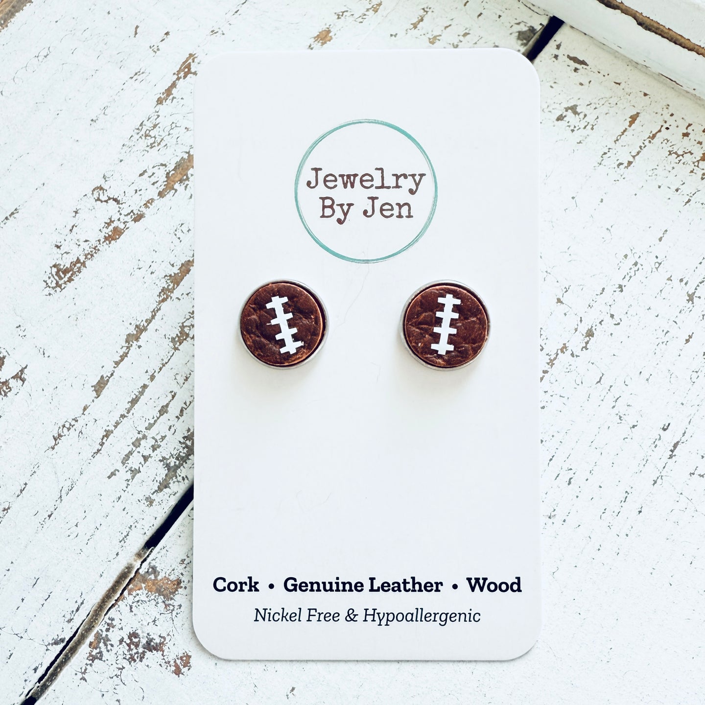 Stud Earrings: Football