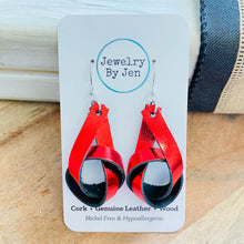 Load image into Gallery viewer, Knot Earrings: Red Metallic