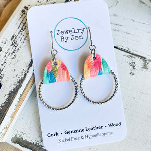 Twisted Hoop Earrings: Colorful Brushstrokes