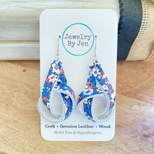 Load image into Gallery viewer, Knot Earrings: Patriotic Garden