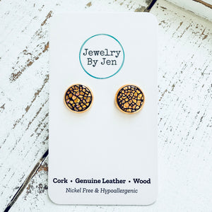 Stud Earrings: Cracked Ice Gold