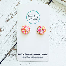 Load image into Gallery viewer, Stud Earrings: Taffy Glitter