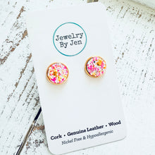 Load image into Gallery viewer, Stud Earrings: Taffy Glitter