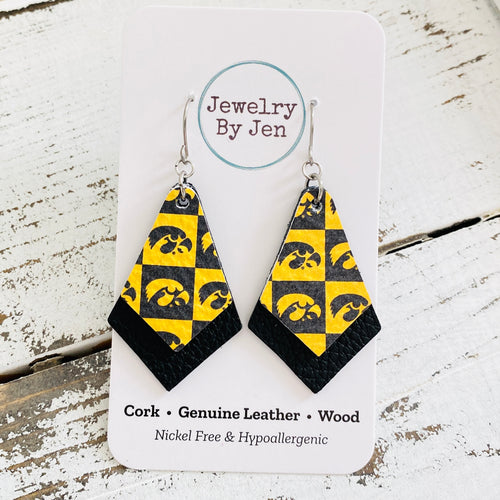 Double Stacked Earrings: Iowa Hawkeyes