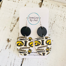 Load image into Gallery viewer, Iowa Hawkeyes Collage Boho Dangle Earrings