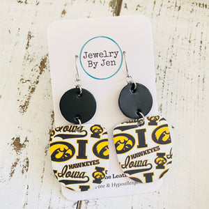 Iowa Hawkeyes Collage Boho Dangle Earrings