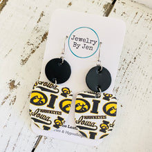 Load image into Gallery viewer, Iowa Hawkeyes Collage Boho Dangle Earrings