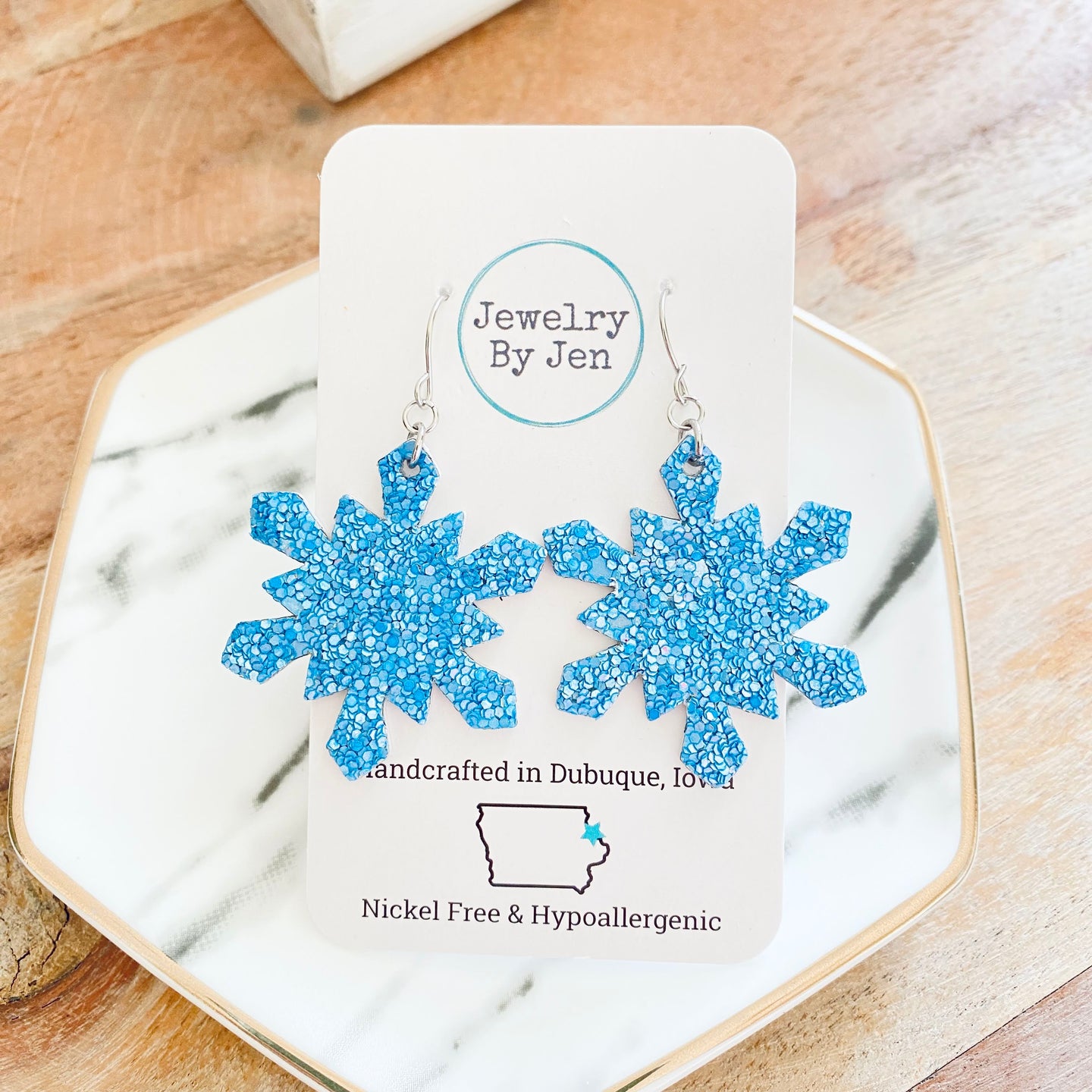 Snowflake: Carolina Blue Glitter