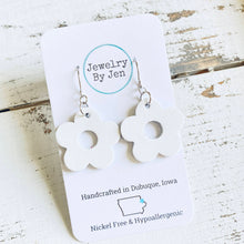 Load image into Gallery viewer, Petite Flower Earrings: White