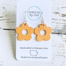 Load image into Gallery viewer, Petite Flower Earrings: Mustard