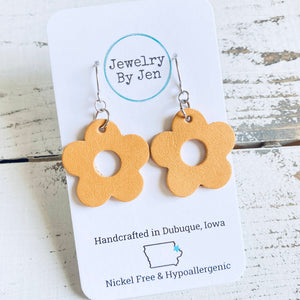 Petite Flower Earrings: Mustard