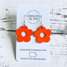 Load image into Gallery viewer, Petite Flower Earrings: Orange