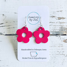 Load image into Gallery viewer, Petite Flower Earrings: Fuchsia