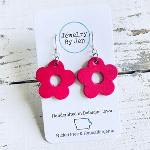 Petite Flower Earrings: Fuchsia
