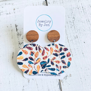 Wood Stud Earring: Watercolor Branches